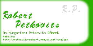 robert petkovits business card