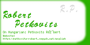 robert petkovits business card